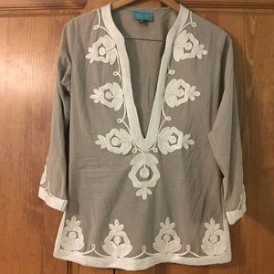 NWOT Taj by Sabrina crippa embroidered tunic top
